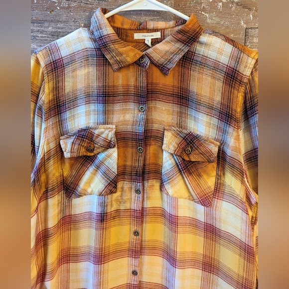 Coors Beer Upcycled Handcrafted Dip Dyed Bleached Flannel Shirt - Picture 10 of 13